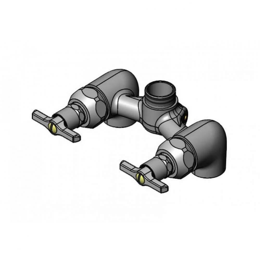 Mixing Control Valve, Loose Key Handles, 1/2'' NPT Bottom Inlets & Swivel Outlet