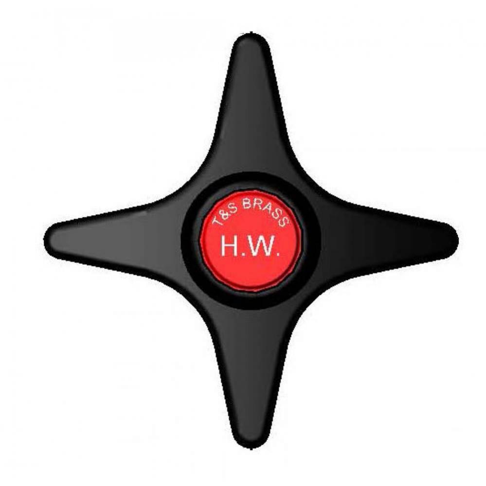 Black 4-Arm Lab Handle, Screw & Red HW I