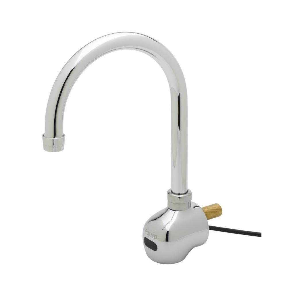 Equip Sensor Faucet: Wall Mount, 6'' Gooseneck, AC/DC Control Module, Mixing Tee