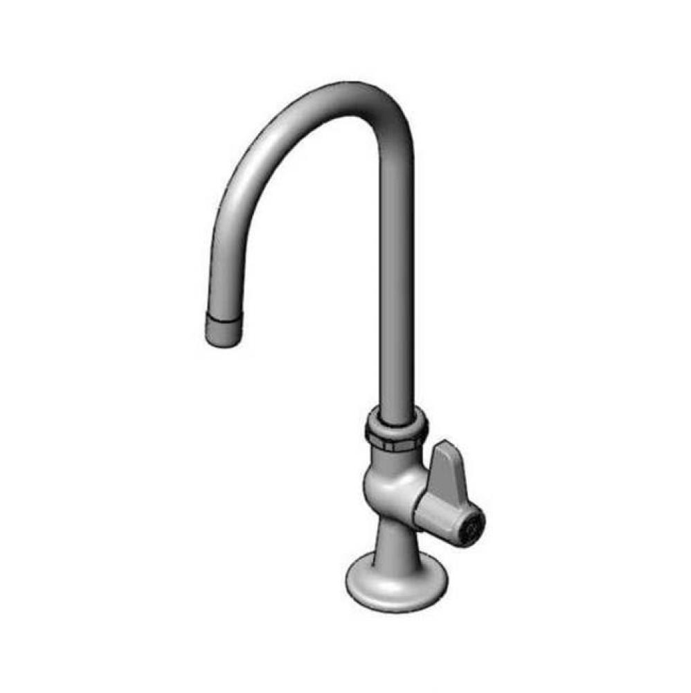 Single Supply Deck Mount Gooseneck Faucet with equip Quarter-Turn Ceramic Cartridge with 1.5 GPM A