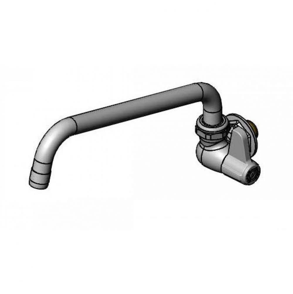 Single Temp, Wall Mount Faucet, Ceramic, Lever Handle, 10'' Swing Nozzle, BSP Inlet Nipp