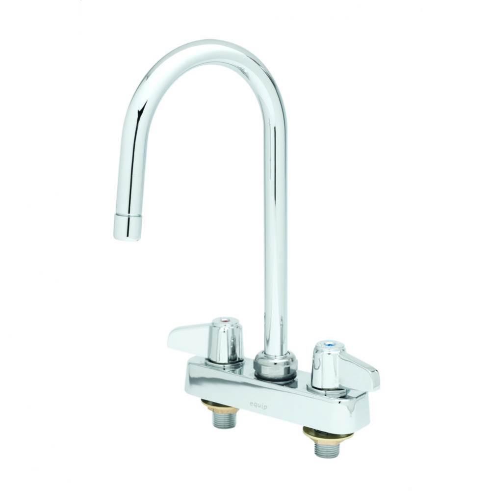 Equip 4'' c/c Deck Mount Workboard Faucet w/ 3'' Swivel Gooseneck & 2.2 GP