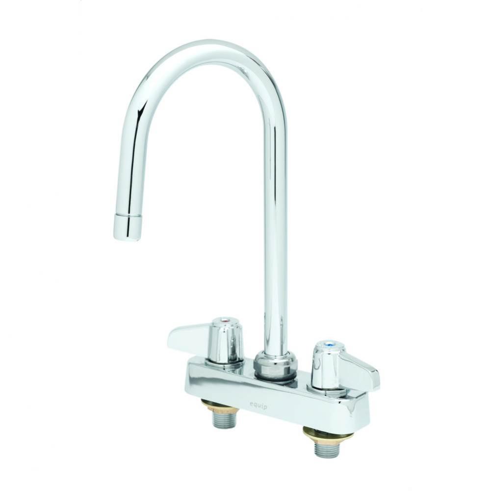 Equip 4'' c/c Deck Mount Workboard Faucet, 5-1/2'' Swivel Gooseneck