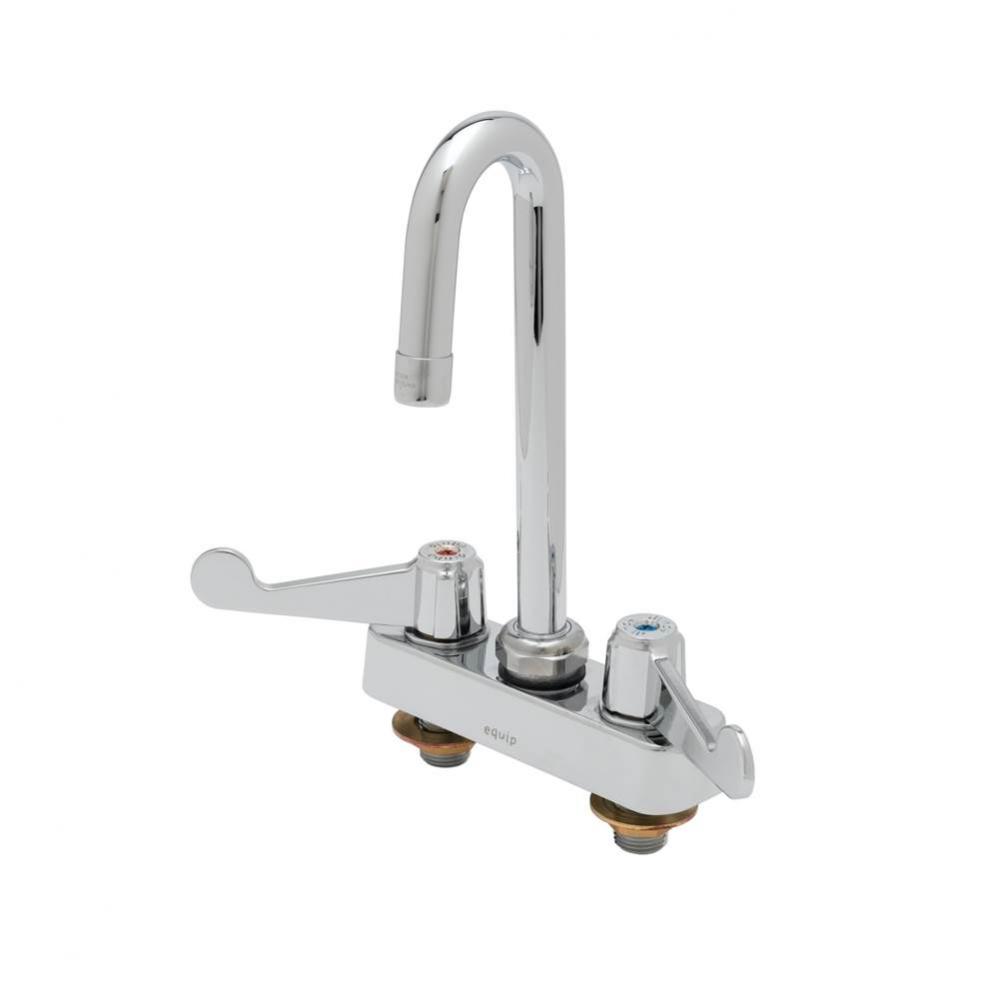 Equip 4'' Deck Mount Workboard Faucet, 5-1/2'' Swivel Gooseneck, 2.2 GPM Aerat