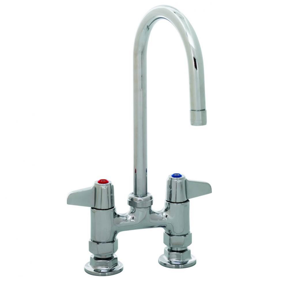 Faucet, Deck Mount, 4'' Centers, 5-1/2'' Swivel Gooseneck