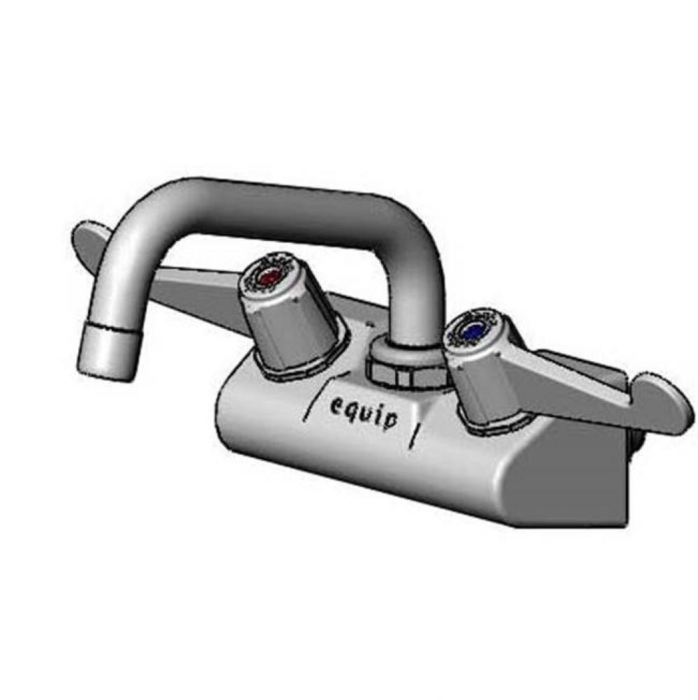 Equip 4'' Wall Mount Faucet w/ 6'' Swing Nozzle, 4'' Wrist Handles,