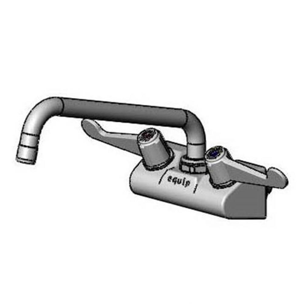 Equip 4'' Wall Mount Faucet w/ 10'' Swing Nozzle, 4'' Wrist Handles,