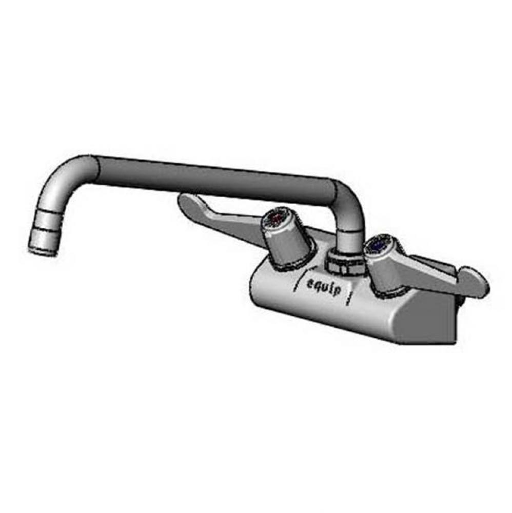 Equip 4'' Wall Mount Faucet w/ 12'' Swing Nozzle, 4'' Wrist Handles,