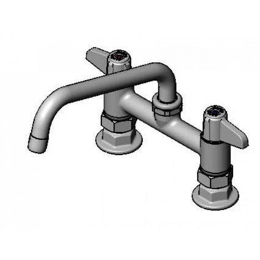 Equip Faucet, 6'' Deck Mount, 8'' Swing Nozzle, Lever Handles, Supply Nipple K