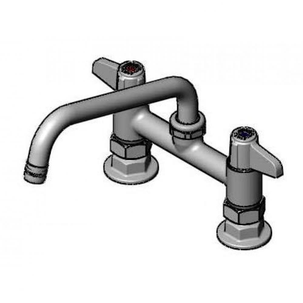 6'' Deck Mount Faucet, 8'' Swing Nozzle, 2.2 GPM Aerator, Lever Handles, Suppl