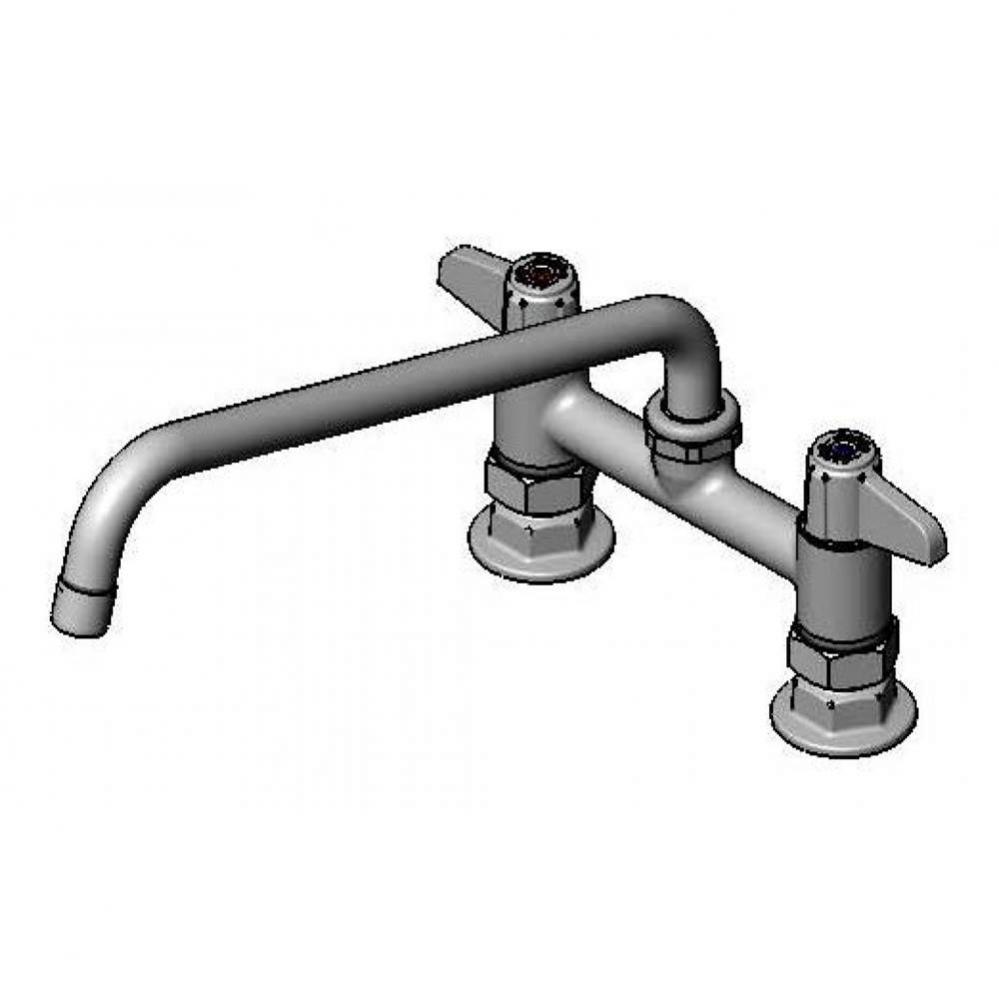 6'' Deck Mount Faucet, 10'' Swing Nozzle, 2.2 GPM Aerator, Lever Handles, Supp