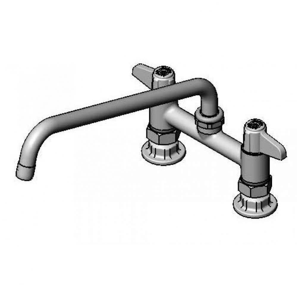 Equip 6'' Deck Mount Faucet w/ 12'' Swing Nozzle, Ceramic Cartridges & Lev