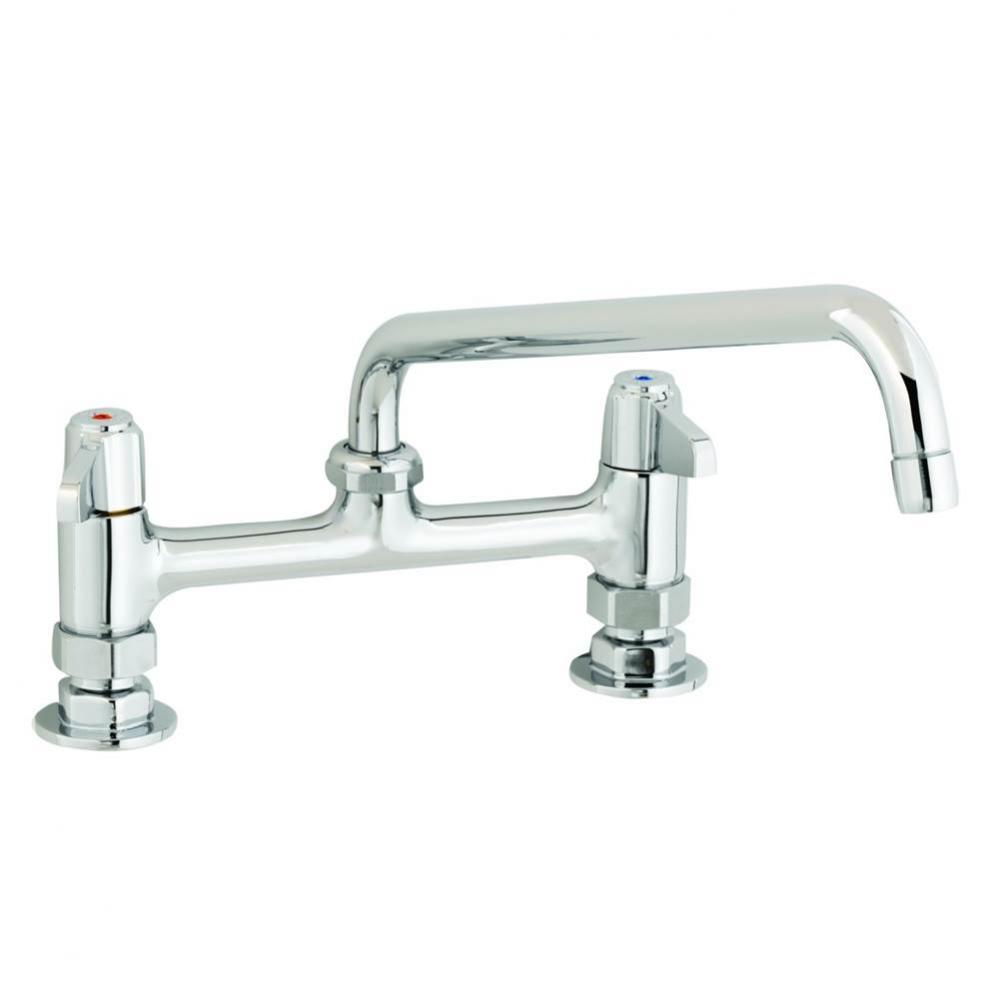 8'' Deck Mount Faucet, 12'' Swing Nozzle, 2.2 GPM Aerator, Lever Handles, Supp