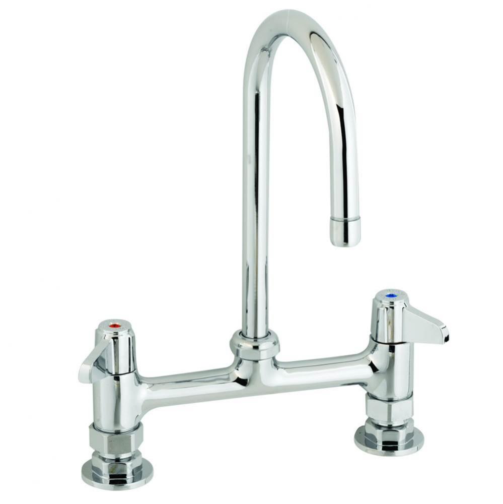 Faucet,8'' Centers,Deck Mount,5'' Spout