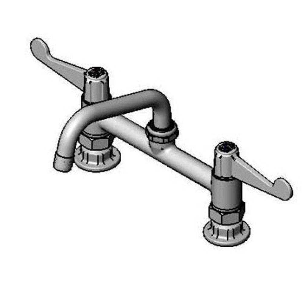 equip 8'' Deck Mount Faucet, Wrist Handles, 6'' Swing Nozzle & 1/2'&a