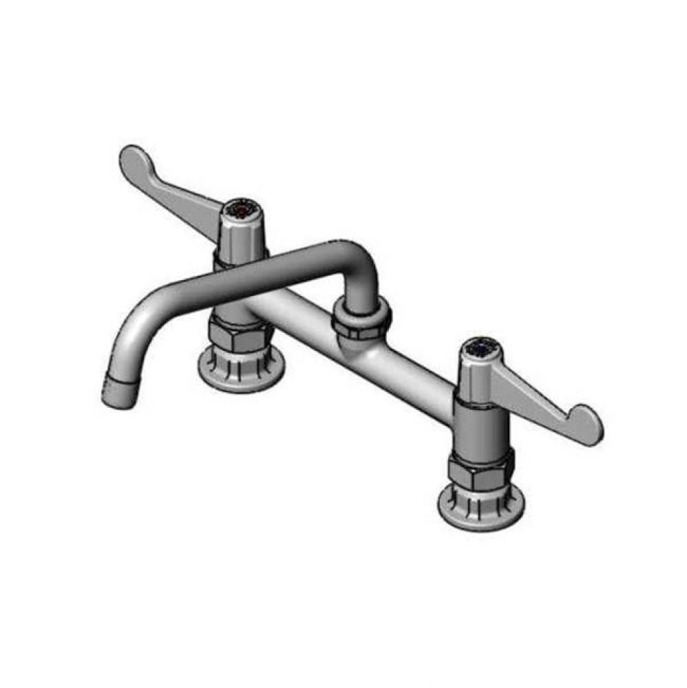 8'' Deck Mount Mixing Faucet with Swing Nozzle with 1.5 GPM Aerator