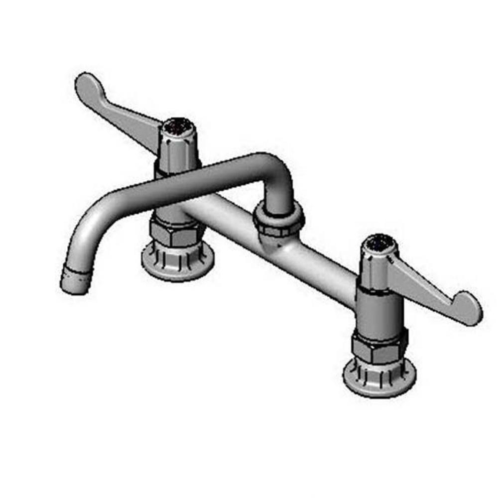 equip 8'' Deck Mount Faucet, Wrist Handles, 8'' Swing Nozzle & 1/2'&a