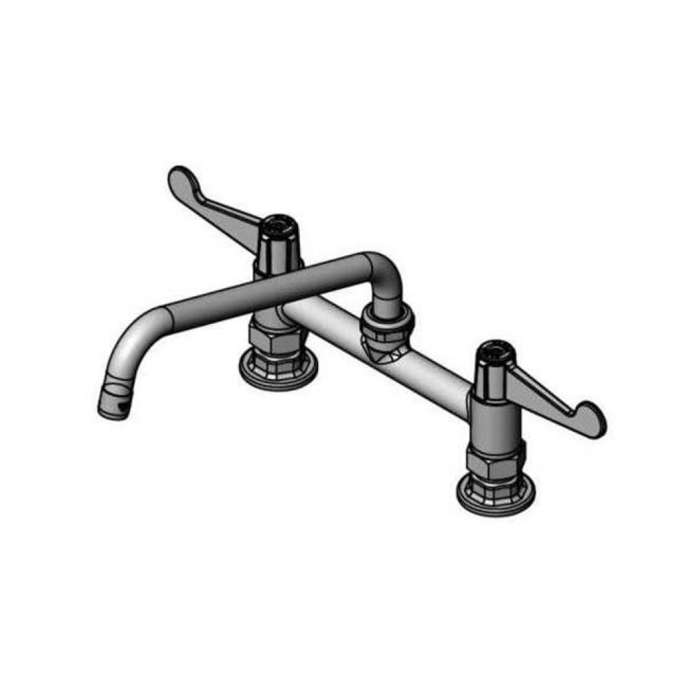 8'' Deck Mount Mixing Faucet w/ Swing Nozzle with 1.5 GPM Aerator
