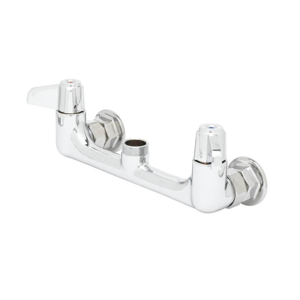 8'' Wall Mount Faucet, Lever Handles & 00EE Wall Flanges (Less Nozzle)