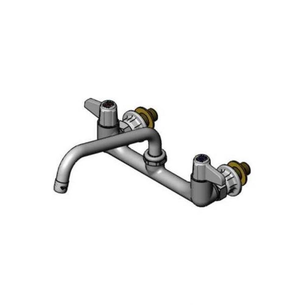 8'' Wall Mount Faucet w/ Quarter-Turn Ceramic Cartridges, equip Lever Handles, 8'&a