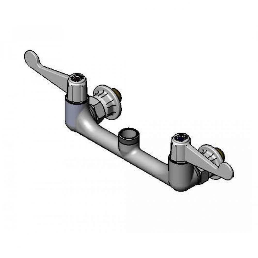 8'' Wall Mount Faucet, 4'' Wrist-Action Handles, 1/2'' BSPP Inlets,