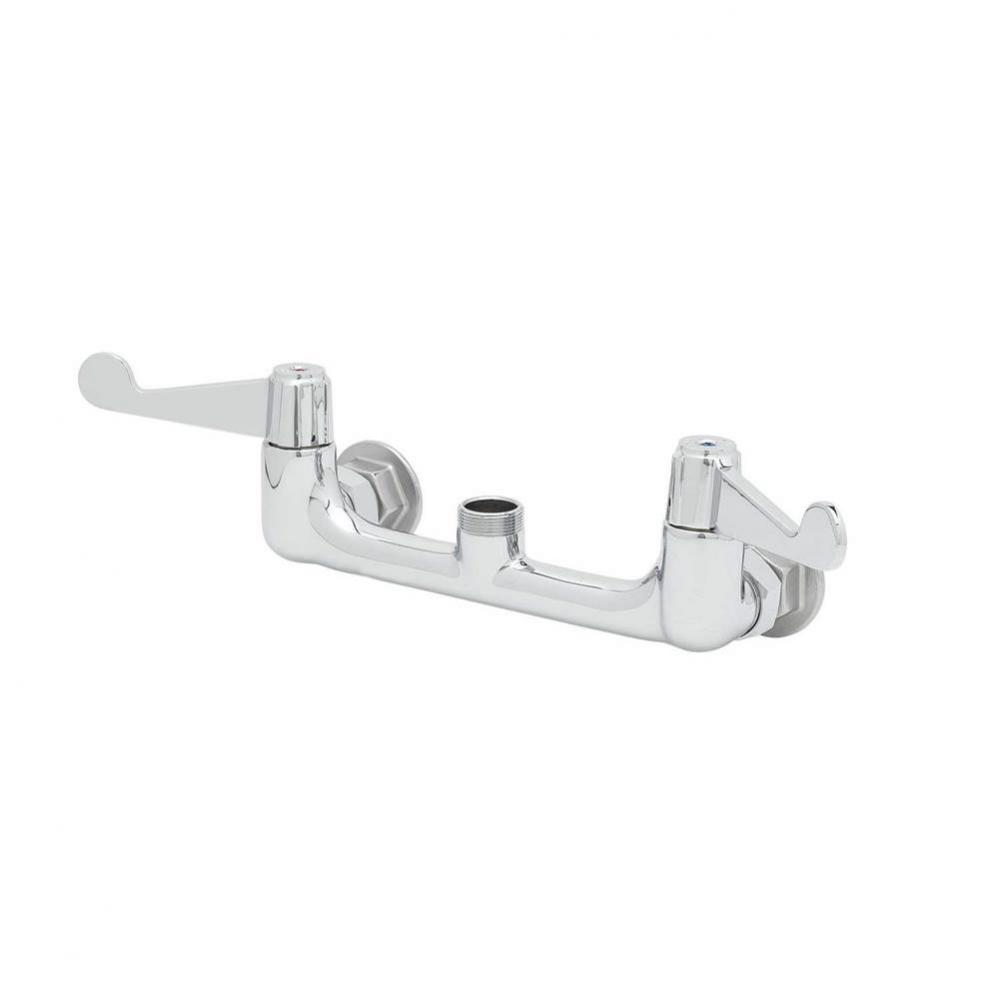 Faucet, 8'' Wall Mount, 4'' Wrist-Action Handles, Less Nozzle equip