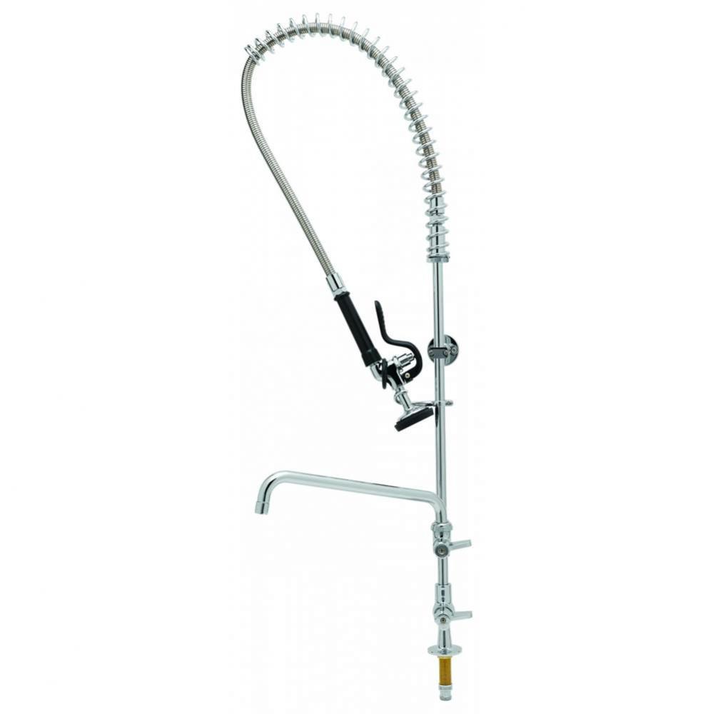 Equip Pre-Rinse Unit: Single Hole, Add-on Faucet with 12'' Swing Nozzle, Lever Handles