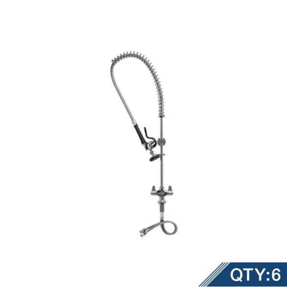 Pre-Rinse Unit, Single Hole Deck Mount Faucet, Quarter-Turn Ceramic Cartridges, equip Lever Handle