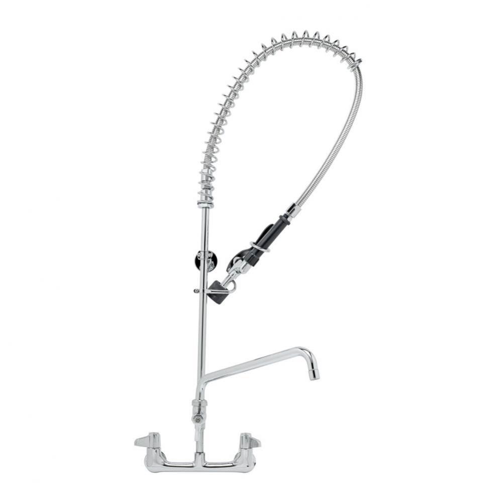 Pre-Rinse Unit: 8'' Wall Mount, Low-Flow Spray Valve, Add-On Faucet & 14''