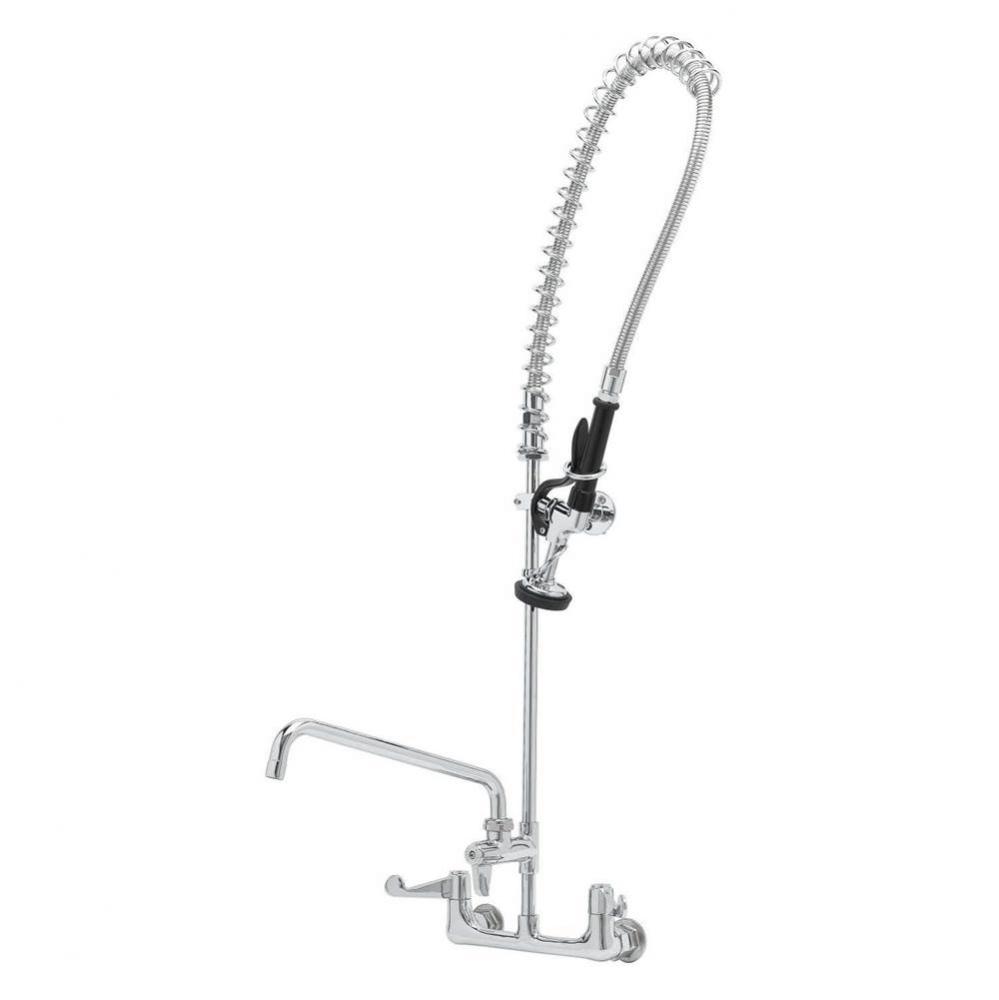 Pre-Rinse, 8'' Wall Mount Base, Cerama, 12''Add-On Nozzle, 4'' Wrist