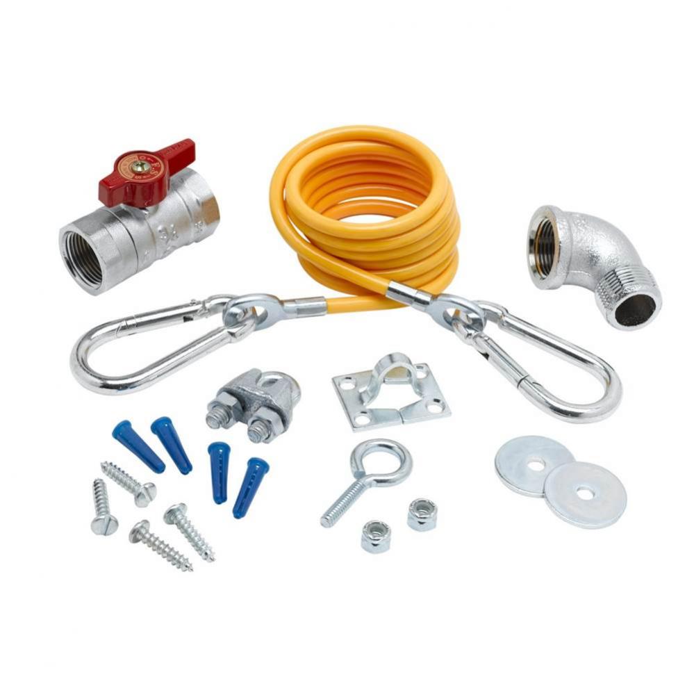 Gas Appliance Connectors, Installation Kit with 1/2'' Elbow