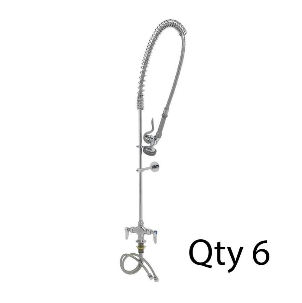 EasyInstall Pre-Rinse, Spring Action, 18'' Flex Lines, Wall Bracket (Qty. 6)