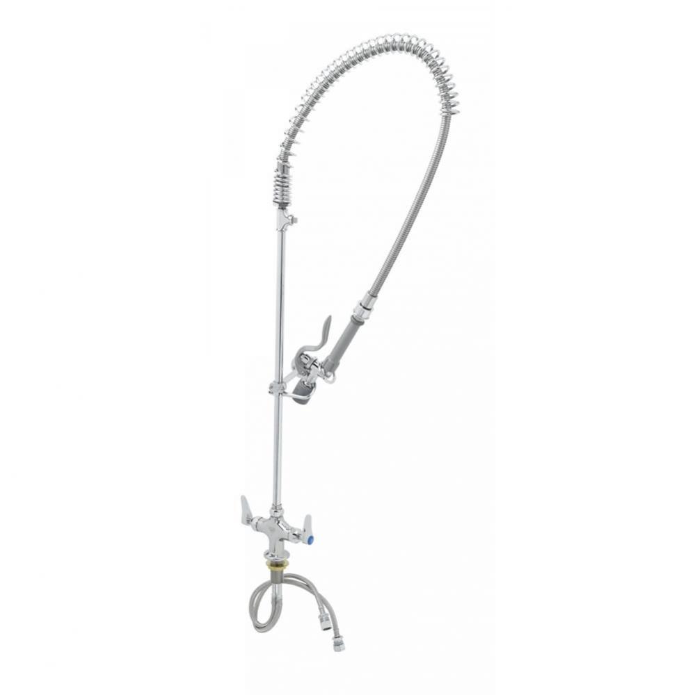 Pre-Rinse Unit: Single Hole Base, Flex Lines, Ceramas, Tee, B-0107-J w/ Swivel, Bracket