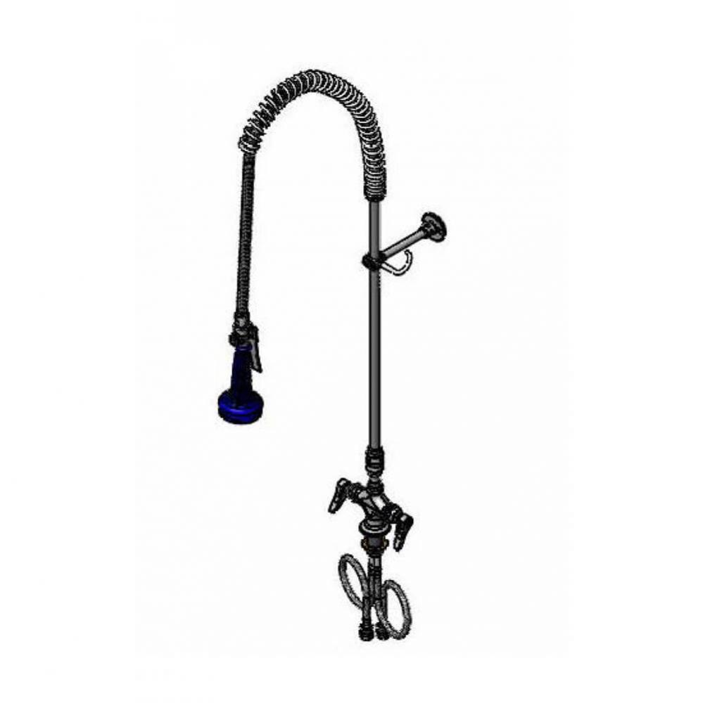 EasyInstall Pre-Rinse, Spring Action, Single Hole, Flex Lines, VB ON HOSE, B-0108-C, WB