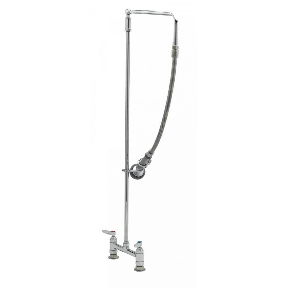 Pre-Rinse Unit: 8'' Deck Mount Base, 18'' Overhead Swivel Arm, B-0107 Spray Va