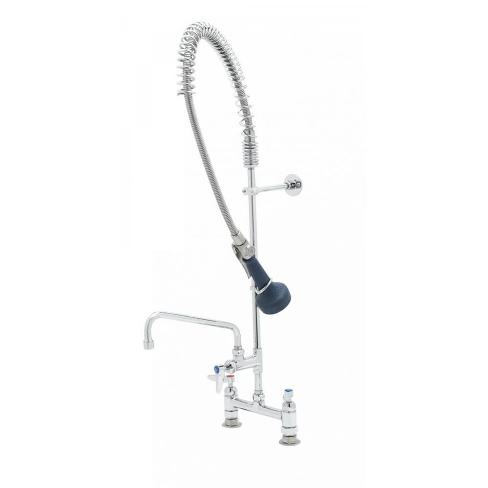 EasyInstall Pre-Rinse: Spring Action, 8'' Deck Mount, 10'' ADF Nozzle, Wall Br