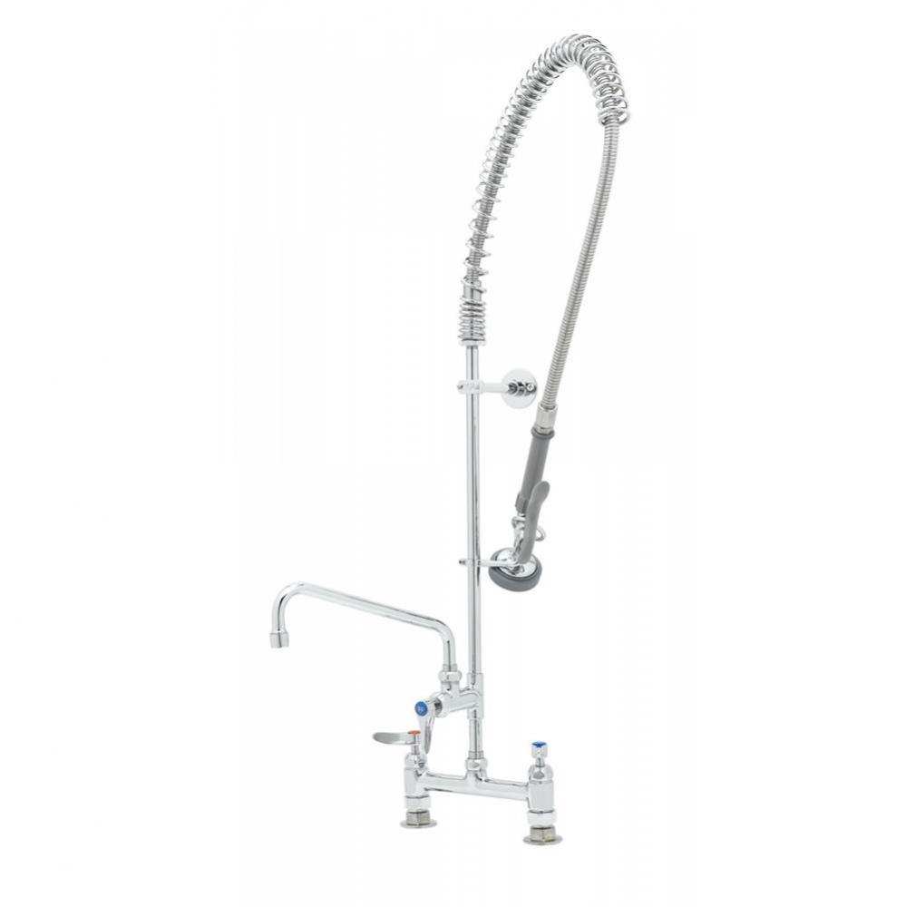 EasyInstall Pre-Rinse, Deck Mount Base, 8'' Centers, 10'' Add-On Faucet, Wall