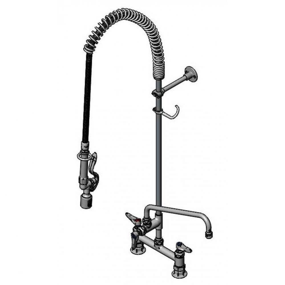 EasyInstall Pre-Rinse, 8'' Deck Mount, 12'' Add-On Faucet, B-0107-J, Wall Brac