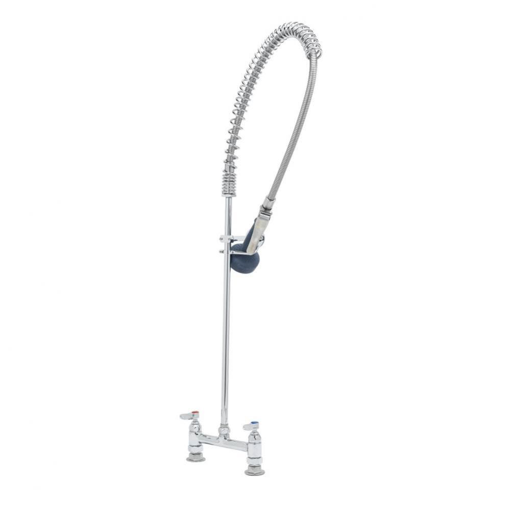 Pre-Rinse Unit: 8'' Deck Mount, Overhead Spring, B-0108 Spray Valve, Wall Bracket