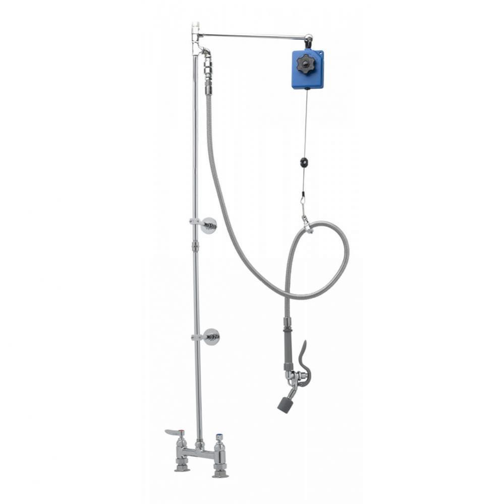 Pre-Rinse, Balancer, Deck Mount Base, 8'' Centers, Angled Low Flow Valve, 2 Wall Brkt&ap