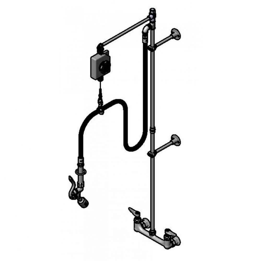 Pre-Rinse, Balancer, Wall Mount Base, 8'' Centers, Angled Low Flow Valve, 2 Wall Brkt&ap