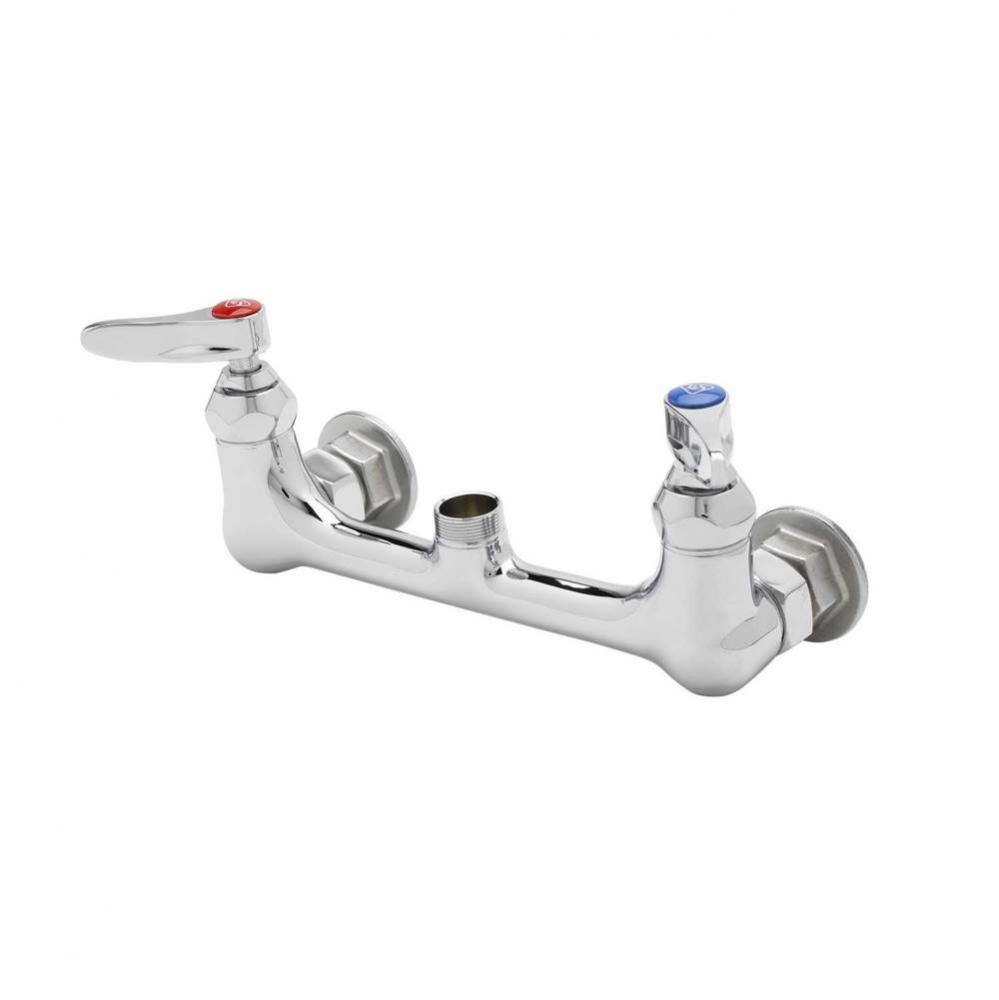 Mixing Faucet, 8'' Wall Mount, CV Cerama Cartridges, 1/2'' NPT Inlets, Less No