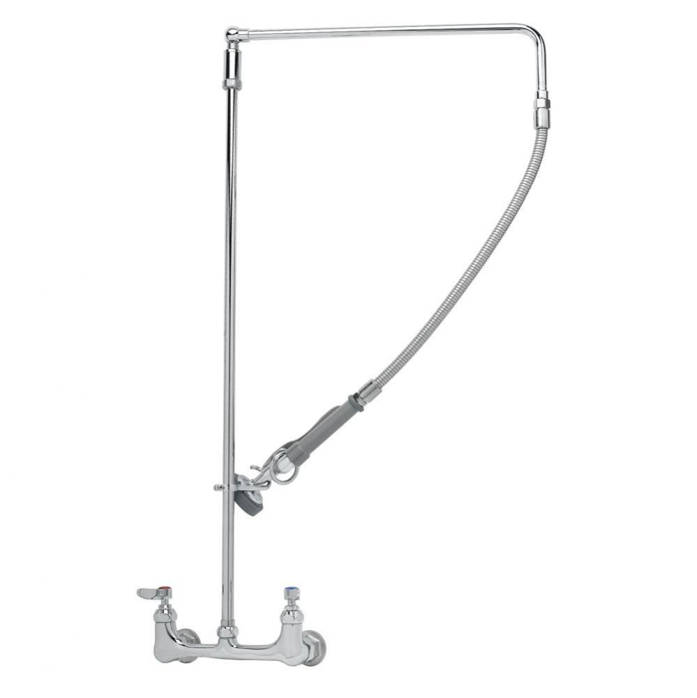 Pre-Rinse, 18'' Overhead Swivel Arm, Wall Mount Base, 8'' Centers