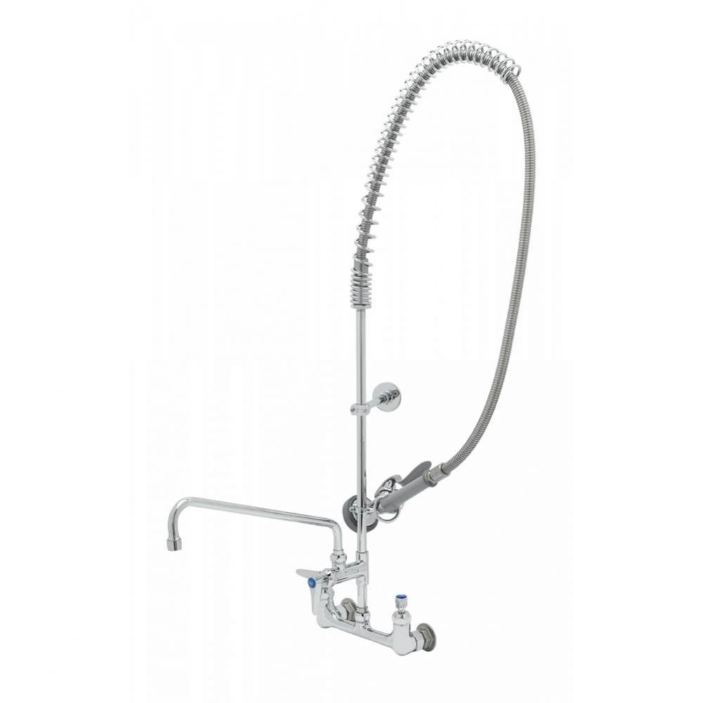 EasyInstall Pre-Rinse: Spring Action, 8'' Wall Mount, Add-On Fct w/ 14'' Nozzl