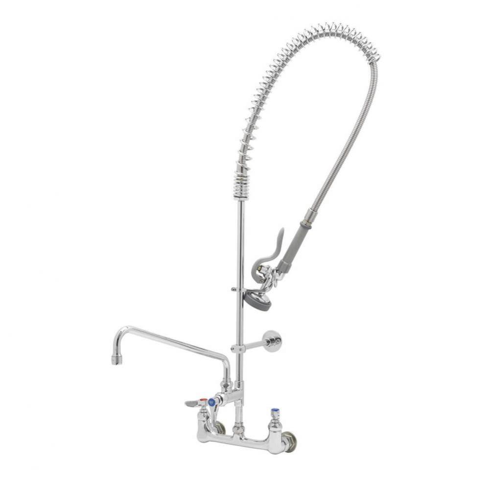 Pre-Rinse Unit, 8'' Wall Mount, Add-On Faucet w/ 12'' Swing Nozzle, Ceramas, 6