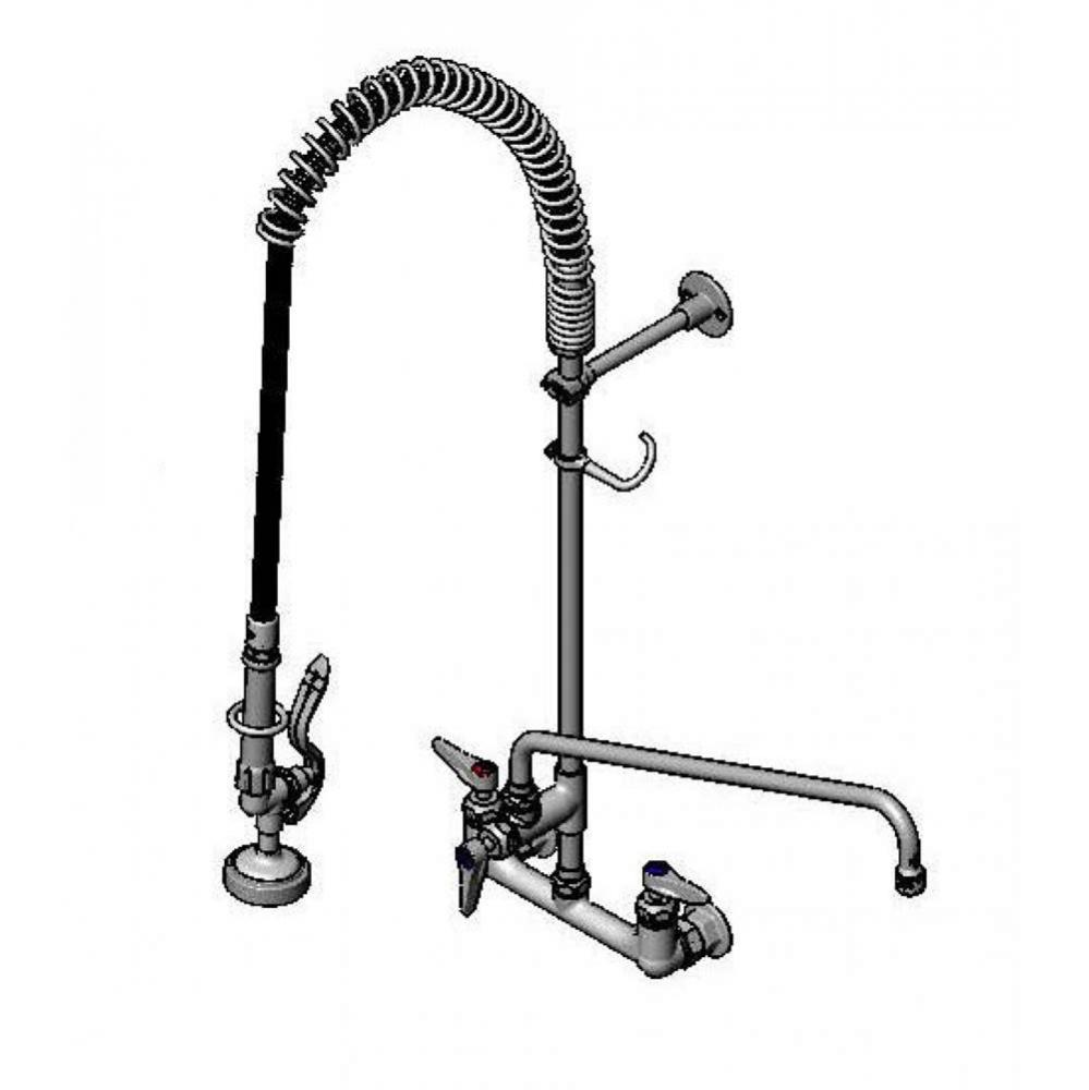 Pre-Rinse Unit: 8'' Wall Mount Base, B-0157-CR Add-On Faucet, B-0230-K Elbow Kit