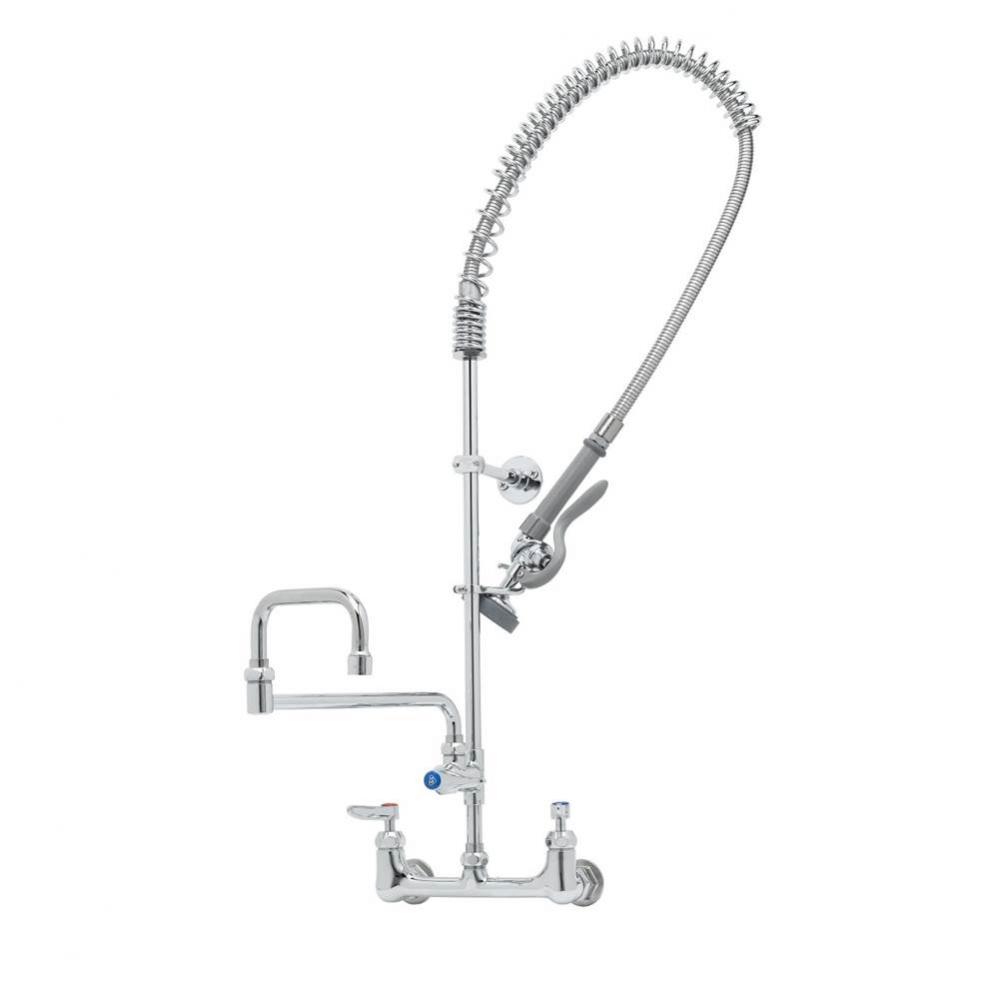 EasyInstall Pre-Rinse, 8'' Wall Mount, Ceramas, Add-On Faucet w/ 18'' Double-J