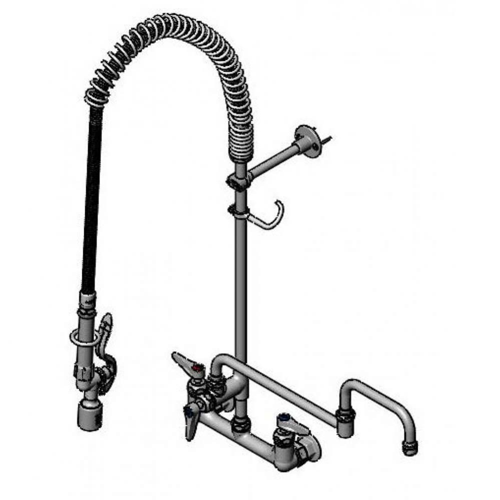 EasyInstall Pre-Rinse, 8'' Wall Mount, Ceramas, B-0107-C Spray Valve, 18'' Dbl