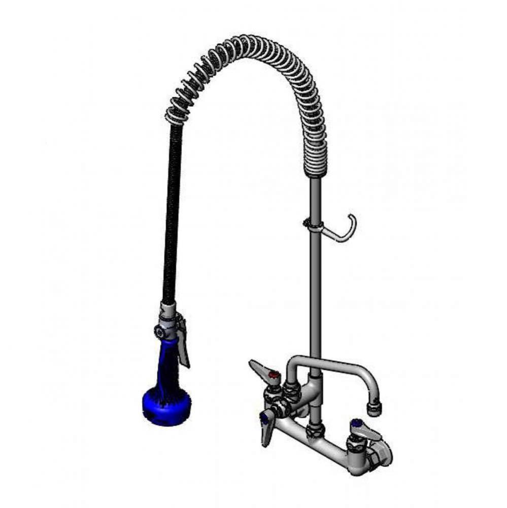 EasyInstall Pre-Rinse, Spring Action, 8'' Wall Mount Base, 8'' Add-On Faucet,