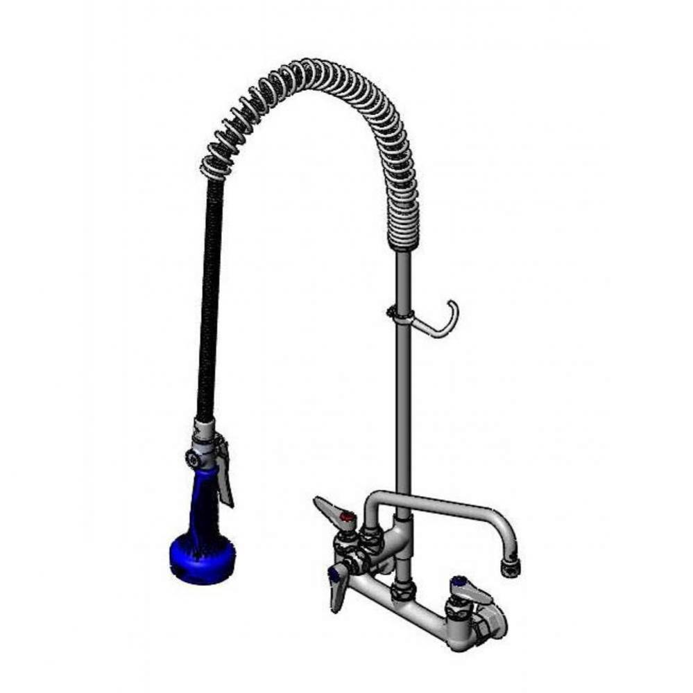 EasyInstall Pre-Rinse, Spring Action, 8'' Wall Mount Base, 10'' Add-On Faucet,